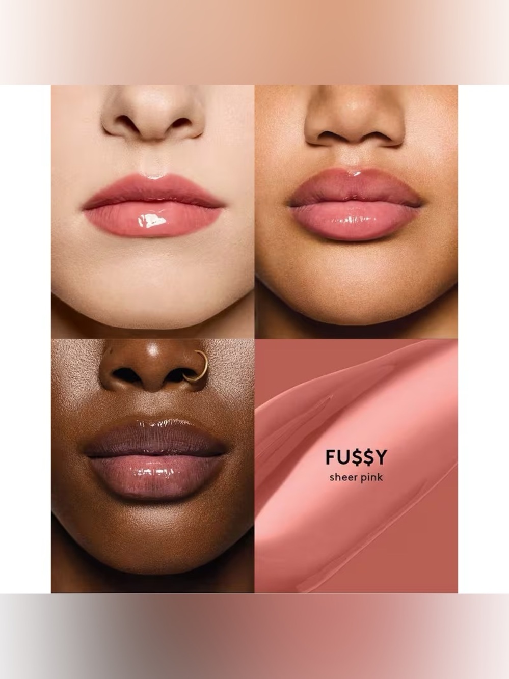 Fenty Beauty Lip Gloss Bomb Makeup Fussy Heat fu$$y pink nude